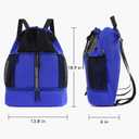 Sports Drawstring Backpack Swim Gym Bag with Wet Proof Pocket and Shoe Compartment for Men Women