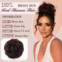 FREEMEIGE Messy Bun Hair Piece Human Hair Buns Hair Piece Claw Clip Bun Natural Curly Chignon Ponytail Fluffy Donut Updo Hair Pieces Messy Hair Buns Scrunchies for Women
