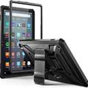 All-New Amazon Fire Max 11 Tablet case (13th Generation, 2023 Release), DJ&RPPQ Full Body Rugged Hands-Free Viewing Stand Back Cover with Screen Protector, Incompatible with iPad Samsung - Black