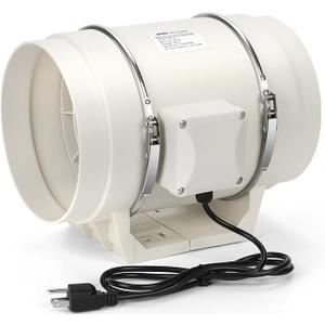 Nalle 8 Inchs Inline Duct Fan Radon Fan 168W 740 CFM Ventilation Exhaust Blower Fans Efficient Quiet Copper Motor for Ducting Vents Bathroom Kitchen Grow Tents Hydroponics