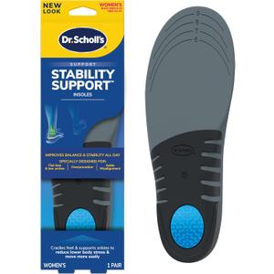 Dr. Scholl's Stability Support Insoles, Flat Feet & Overpronation Low Arch Support, Improves Balance & Stability, Motion Control, Trim Inserts to Fit Shoes, Women's Size 6-10