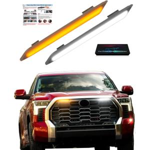 LED Grille Light Bars for Toyota Tundra TRD Off Road and TRD Sport 2022 2023 2024 2025 OEM Grill Front Marker Lights with DRL and Turn Signals