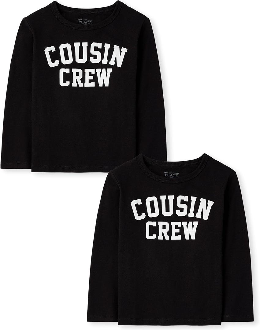 The Children's Place,Baby Boys,and Toddler Assorted Everyday Long Sleeve Graphic T-Shirts (Black)