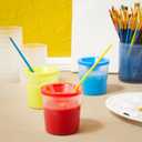 Juvale 12 Pack No Spill Paint Cups With Lids for Kids, Arts and Crafts Supplies for Classrooms (4 Colors, 3 x 3 In) - Paint Water Cup - No Mess Painting for Toddlers, 5.4 Ounces