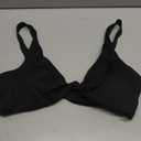 Bikini Tops for Women Sexy V Neck Kont Front Adjustable Swimsuit Top Push Up Supportive Bathing Suit Top (Black, M)