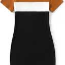 PATPAT Matching Family Outfits Mom and Me Matching Outfits Short Sleeve Round Neck Midi Shirt Dress (L)