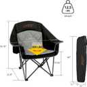 FAIR WIND 2 Pack Oversized Padded Camping Chair Heavy Duty Quad Fold Arm Chair Portable for Outdoor - Support 500LBS, Black