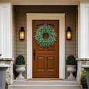 26'' Large Boxwood Wreath for Front Door, Porch, Window- Artificial Boxwood Leaves Greenery Outdoor Wreath for Home, Farmhouse Wall Decor- Spring, Summer, Fall, All Seasons (Green)
