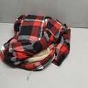 Women's Full Zip Fleece Flannel Jacket Plaid Sherpa Lined Jacket for Women (XX-Large, Red/Black)