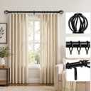 Black Curtain Rods for Windows 30-88 Inch Adjustable Heavy Duty Metal,1 Inch Pipe Decorative Modern Rustic Blackout Drapery Rods with Twisted Cage Finials