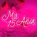 Mis 15 Aos Neon Sign for Wall Decor, 15th Birthday Party Led Neon Light, USB Powered with Dimmer Switch Neon Lights for Mis Quince Party Decor,Sweet 15 Quinceanera Party Sign,Gifts for Lover