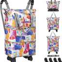 VOOWO Duffel Bag with Wheels - Rolling Foldable Expandable Duffle Bag with Wheels for Travel, Rolling Luggage Carry On Bag with Wheels, Large Rolling Backpack Weekend Bags for Men Women (Gray)