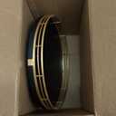 9" Oak Wood Bathroom Tray for Counter, Vanity Tray for Perfume Lotion Candle Makeup Jewelry Sink Soap Holder Turntable Dresser Organizer Countertop Coffee Table Decor Organization and Storage Gold