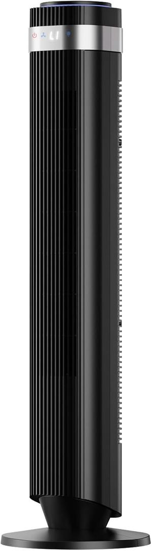 Tower Fan, Oscillating Standing Fans with Remote for Bedroom Home Office, 5 Speeds & 4 Modes, 12H TimerLED Display, 22.3ft/s High Velocity, Modern Black