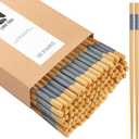 50 Pairs Bamboo Chopsticks Disposable | Separated | Reusable | Dishwasher Safe- 9.45in