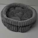 BALANCE Cat Bed Kitten Bed, Washable Round Cat Beds for Indoor Cats, Super Soft Plush Faux Fur Pet Bed for Puppy and Kitten with Anti-Slip Bottom