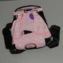 Pawaboo Pet Carrier Backpack, Adjustable Pet Front Cat Dog Carrier Backpack Travel Bag, Legs Out, Easy-Fit for Traveling Hiking Camping for Small Medium Dogs, Medium Size, Black + Pink Daisy