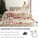 Green Essen Reversible Xmas Bedding Quilts Full/Queen Size Plaid Christmas Bedspread Patchwork Red Beige Snowmen Quilt Reindeer Snowflake Coverlet Moose Bed Set