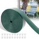 LukLoy 2" Wide 20ft Long Vinyl Straps for Patio Chairs Repair DIY + 20 Rivets, Replacement Straps for Lawn Chairs Patio Garden Balcony Outdoor Lounge Dining Furniture Repair, Dark Green