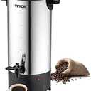 VEVOR Commercial Coffee Urn, 50 Cups/7.5L Stainless Steel Large Coffee Dispenser, 1000W 110V Electric Coffee Maker Urn For Quick Brewing, Hot Water Urn with Detachable Power Cord for Easy Cleaning