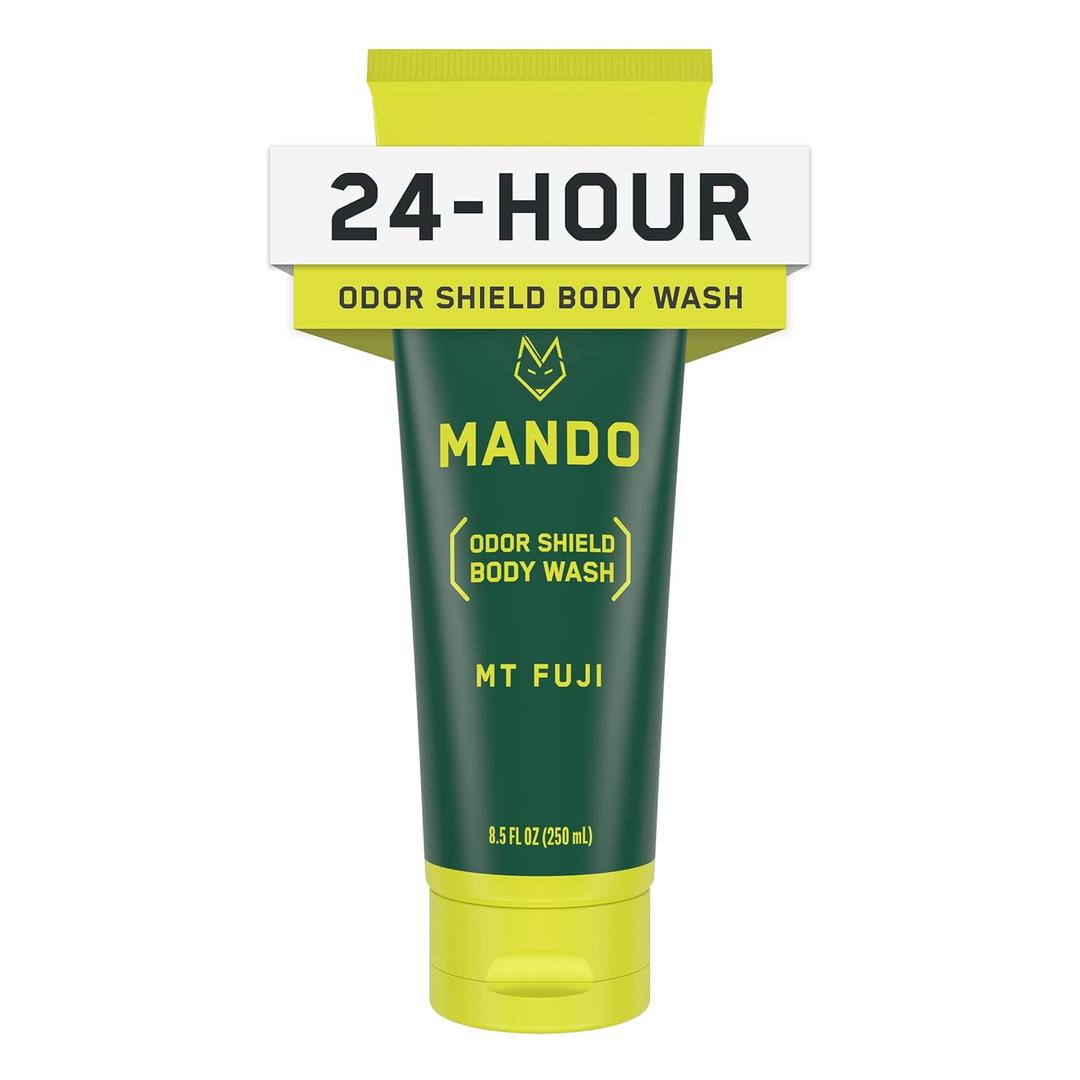 Mando Odor Shield Body Wash - 24 Hour Control - Removes Odor Better than Soap - SLS and Paraben Free, Skin Safe - 8.5 Ounce (Mt Fuji) (8.5 Fl Oz (Pack of 1))