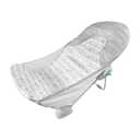 Ingenuity Foldaway 2-Position Baby Bath Seat, Adjustable Support for Sink or Bathtub, Ages 0-6 Months up to 20 Pounds, Machine-Washable Sling (Gray Swirls)