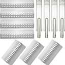 4 Packs 16631 and 3 Packs 16520 Heat Plate with 4 Packs Heavy Duty Burner Replacement for Bull Flame Tamer Replacement Parts,for Bull 4 Burner Grill 26038 26039 47629 69008 16561 Bull Angus