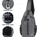 WATERFLY Crossbody Sling Backpack Sling Bag Travel Hiking Chest Bags Daypack (Dark gray)