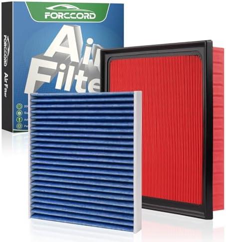 Forccord Cabin & Engine Air Filter Fit for Toyota RAV4 2019-25, Camry 2018-24, Highlander 2020-26, Avalon 2019-22, ES350 2019-25 Activated Carbon Cabin Filter Replacement CF12157 CA12377 (Not Hybrid!)