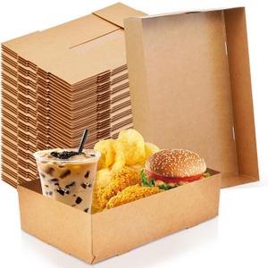 60 Pcs Movie Theater Snack Boxes, Disposable Paper Cardboard Food Trays, 4-Corner Pop-Up Food Containers for Movie Night, Parties, Stadiums, Cars, and Theaters