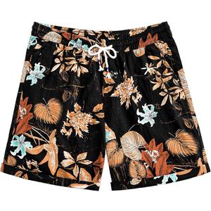 JOGAL Men's Hawaiian Beach Shorts Summer Casual Tropical Flower Flat Front Aloha Shorts with Pocket XL