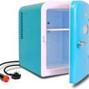 Koolatron Retro Mini Fridge 4 Liter Green Portable Refrigerator for Bedroom Office Dorm Skincare Table Top Beverage Cooler Travel Bottle Warmer Kimchi Fridge Car Outdoor Patio 6 Can Capacity