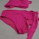 Tempt Me Plus Size Two Piece Swimsuits - Women High Waisted Bikini Scoop Neck Bathing Suit Swimwear Hot Pink 18 Plus
