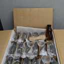 54 Pack 4 oz Amber Glass Bottles, 120ml Boston Round Sample Bottles with Black Poly Cone Caps.