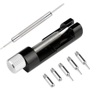 Watch Link Removal Kit, Tools to Adjust and Remove BraceletsPin Remover for Sizing StrapWatch Band Adjustment Tool Kit with Extra Replacement (Black)