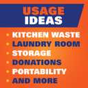 Hefty Ultra Strong Trash Bags, Black Tall Kitchen Trash Bags 13 Gallon Size, Break Resistant Drawstring Enclosure, Continuous Odor Control, Blackout, Clean Burst Scent, 80 Bags