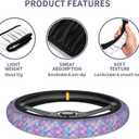 Mermaid Steering Wheel Covers Universal Fit 15 Inches Neoprene Anti-Slip Car Wheel Protector for Women Girls