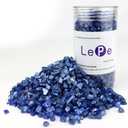 LePe Crushed Glass for Crafts,Metallic Colored,Glitter,Broken Fire- Glass for Resin Art Crafts,Vase,Bars,Fishtank,Garden Decoration, 1 Pounds Jar 6-9mm(Blue)