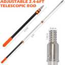 2.4–6 FT Telescoping Extension Pole, Lightweight Aluminum Extendable Paint Roller Pole for Painting, Dusting, Window Cleaning, Sturdy Extension Pole with Foam Grip, 6 FT Orange