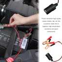 Dickno 2 PCS Cigarette Lighter Extension Cord, Car Female Cigarette Lighter Socket to 50A Battery Alligator Clips Connector, 12V 24V Vehicle Battery Clamp-on Extension Charge Cable