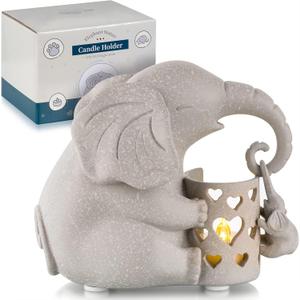 Romadedi Elephant Gifts for Women Mom Decor - Candle Holder Birthday from Daughter Christmas Sentimental Living Room Home Decoration (Gray)