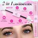 3 x White Lash Bond and Seal Lash Glue Waterproof Clear Lash Cluster Glue For Eyelash Clusters Sweatproof Long Lasting Invisible Lash Extension Adhesive DIY At Home by Zegaine