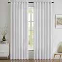 2 Panels Light Filtering Semi Sheer Curtains for Bedroom Living Room, Window Drapes That Let Light in, 52 x 84 Inch