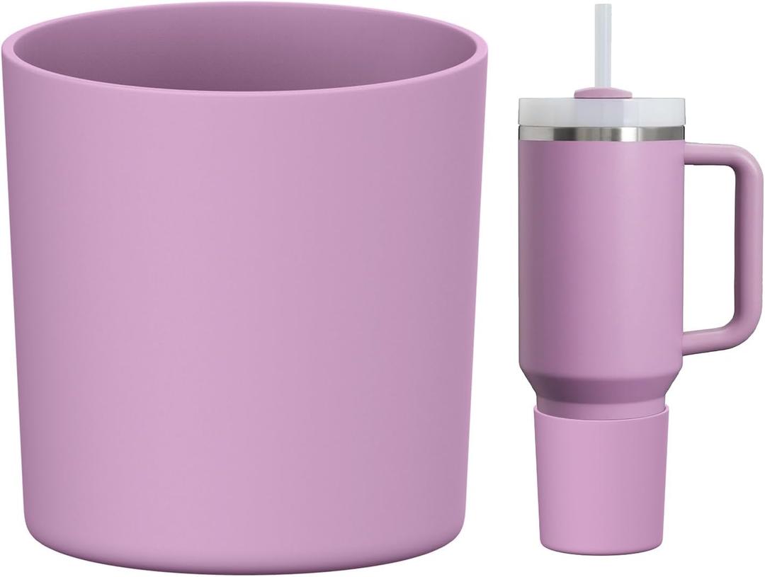 WUQID Higher Silicone Boot Compatible with Stanley Quencher H2.0 & IceFlow Flip & ProTour 40oz 30oz 20oz 14oz, Fit Same Diameter 14oz 20oz 30oz 40oz Tumbler Cups Anti-Slip Bottle Bottom Sleeve Cover (Lilac)