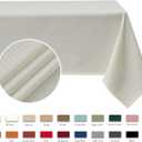 maxmill Weaved Texture Rectangle Tablecloth Water Resistant Wrinkle Free Spill-Proof, Soft Table Cloth for Dining Room Decoration, Banquet Parties Event Holiday Dinner, 60 x 84 Inch Ivory