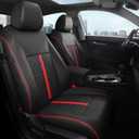 for Honda Civic Leather Seat Covers, Sedan EX 2022-2026, Sport 2025 2026, Custom Fit Car Seat Cover Full Set, Waterproof Accessories, Black Red (60/40 Split Benches-with Rear Armrest)