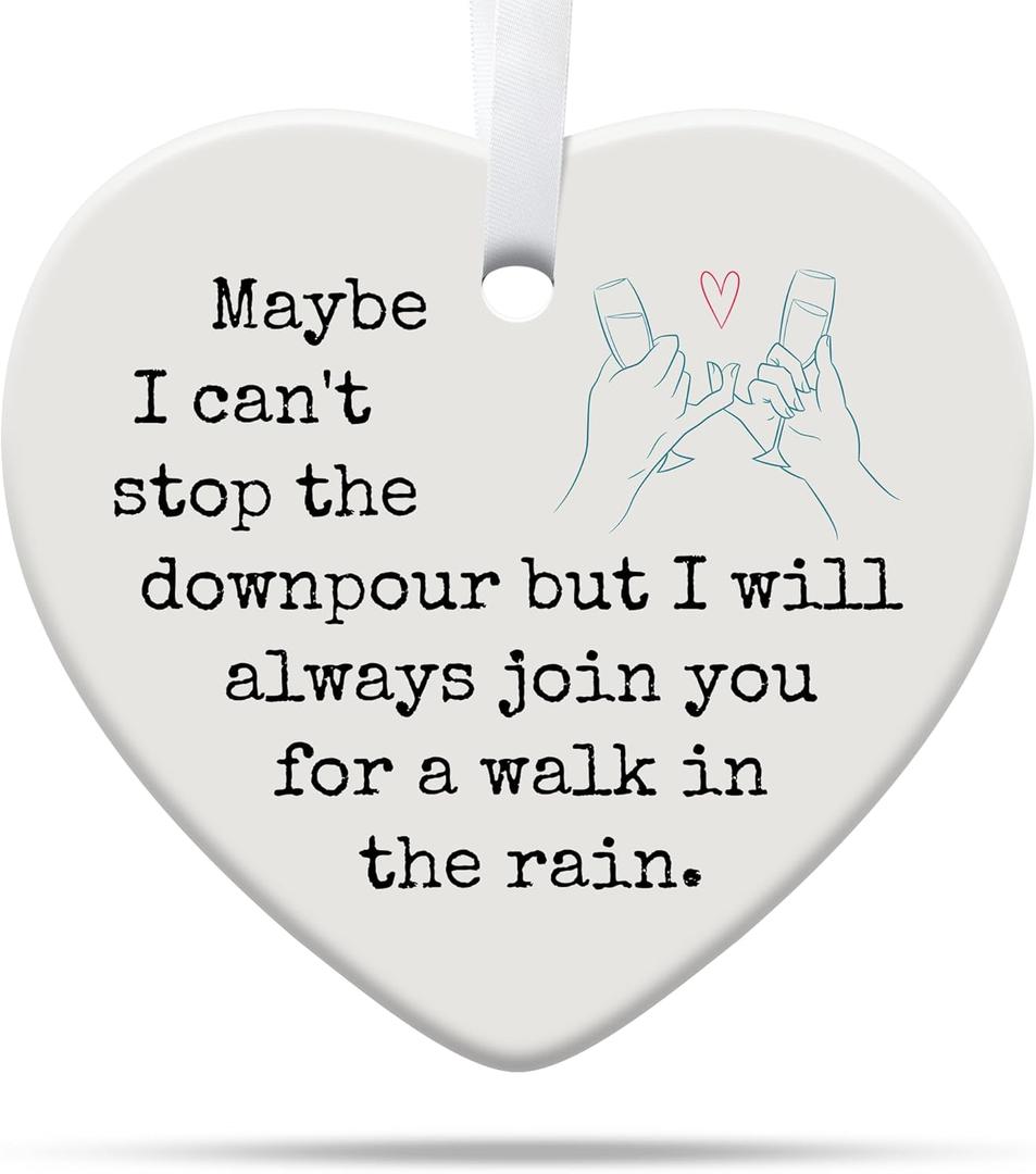 3 x Friendship Gifts for Women, Best Friend, Funny, Work Besties, Sister, Friend Ornaments for Women, Ceramic Christmas Ornaments (Friendship)