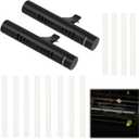 2 x 2 Pcs Car Air Essential Oil Diffuser Vent Clip with 12 Pcs Odorless Refill Sticks, Premium Aluminum Air Freshener Diffuser Suitable for Cars, Office, Kitchen (Black, 2 Pcs)