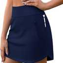 LouKeith Golf Skirts for Women Tennis Skirt with Zipper Pockets High Waisted Running Casual Athletic Skorts Built-in Shorts (Medium, Greens)