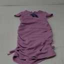 OYOANGLE Girl's Textured Drawstring Side Ruched Short Sleeve Bodycon Pencil Short Dress, Size 8Y